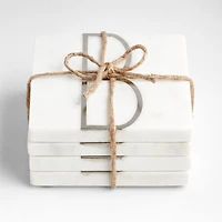 Marble "B" Monogram Coasters, Set of 4