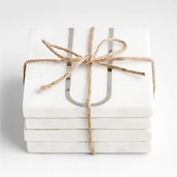 Marble "U" Monogram Coasters, Set of 4