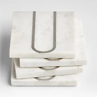 Marble "U" Monogram Coasters, Set of 4