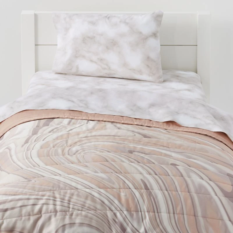 Organic Marble Toddler Sheet Set