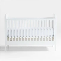 Maren White and Cane Convertible Baby Crib