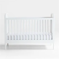 Maren White and Cane Convertible Baby Crib