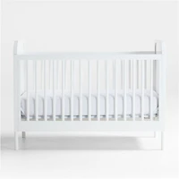 Maren White and Cane Convertible Baby Crib
