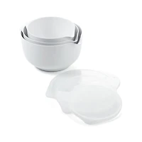 Rosti White Melamine Margrethe Mixing Bowls with Lids Set