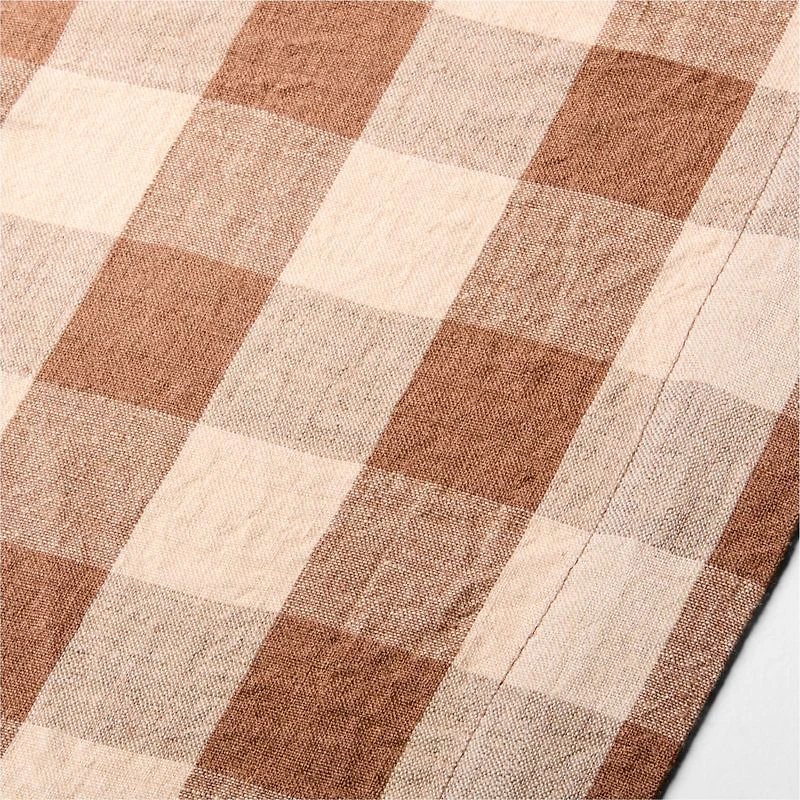 Marin 120" and Natural Buffalo Check EUROPEAN FLAX ™-Certified Linen Runner