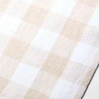 Marin 120" White and Natural Buffalo Check EUROPEAN FLAX ™-Certified Linen Runner