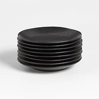 Marin Matte Black Stoneware Salad Plates, Set of 8