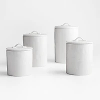 Marin Complete White Stoneware Canister Set