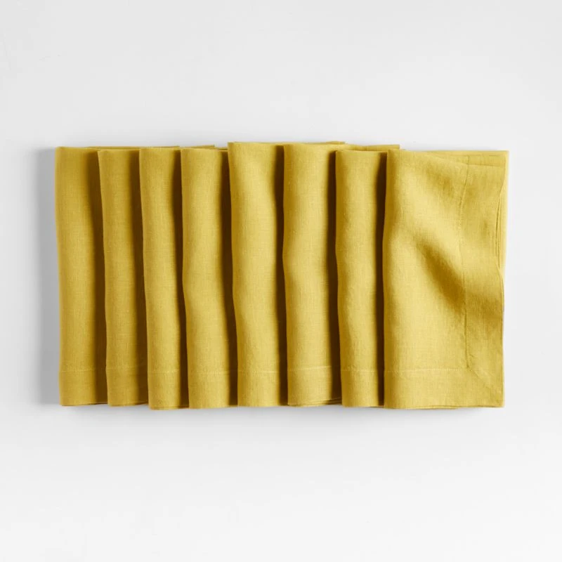 Marin Olive Yellow Linen Napkin