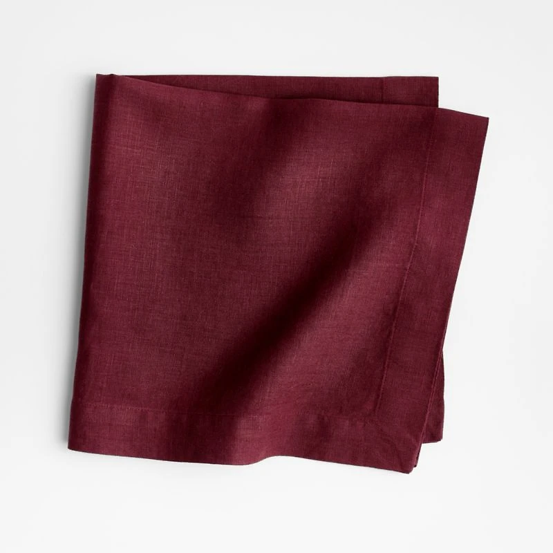 Marin Merlot Red EUROPEAN FLAX ™-Certified Linen Napkin