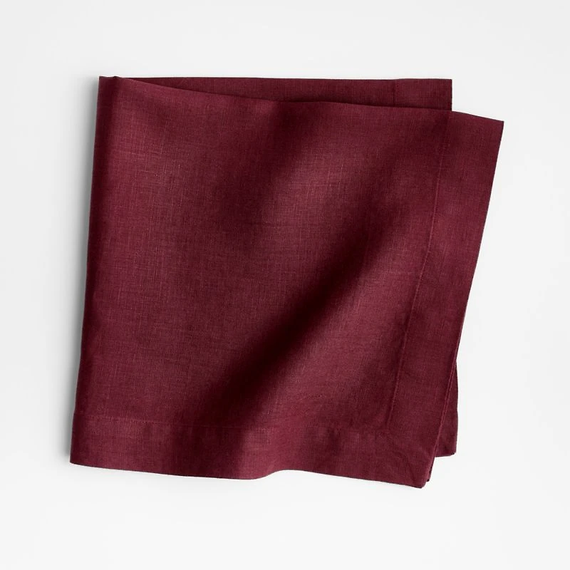 Marin Merlot Red EUROPEAN FLAX ™-Certified Linen Napkin