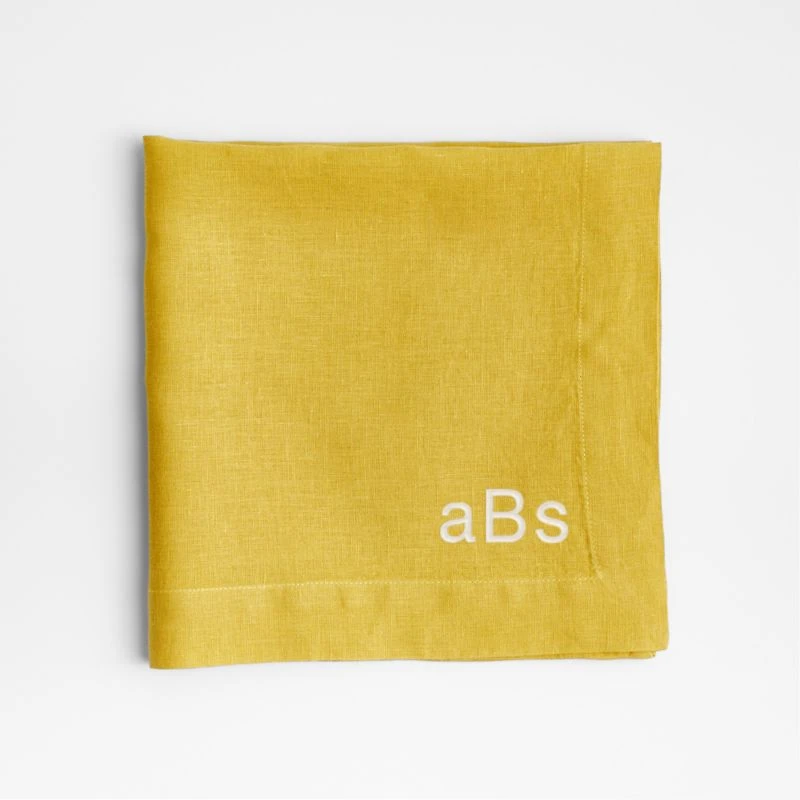 Marin Olive Yellow Linen Napkin