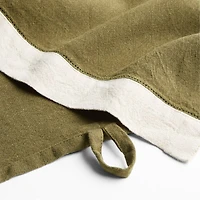 Marin Desert Green Linen Blend Kitchen Towel