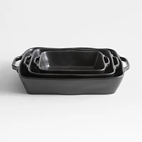 Marin Matte Black Ceramic Baking Dishes, Set of 3