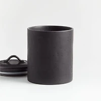 Marin Matte Black Stoneware Canister