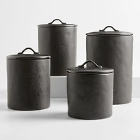 Marin Matte Black Stoneware Canister