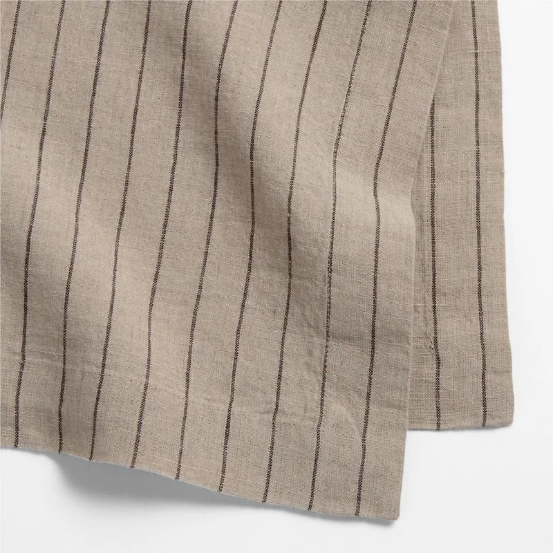 Marin Natural and Earth Brown EUROPEAN FLAX ™-Certified Linen Striped Napkin