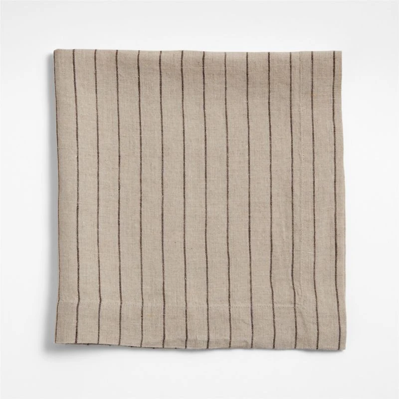 Marin Natural and Earth Brown EUROPEAN FLAX ™-Certified Linen Striped Napkin