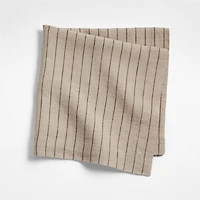 Marin Natural and Earth Brown EUROPEAN FLAX ™-Certified Linen Striped Napkin