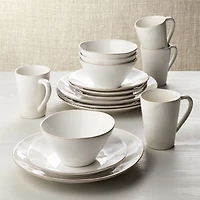 Marin White Stoneware 16-Piece Dinnerware Set