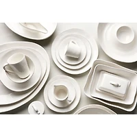 Marin White Stoneware Low Bowl