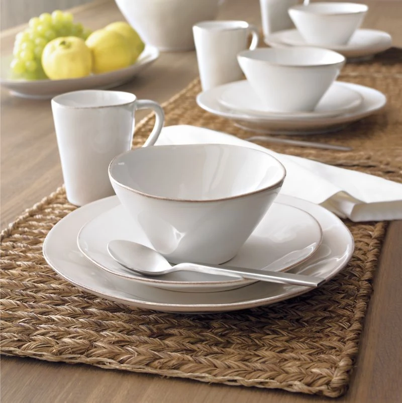 Marin White Stoneware 16-Piece Dinnerware Set