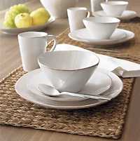 Marin White Stoneware 16-Piece Dinnerware Set