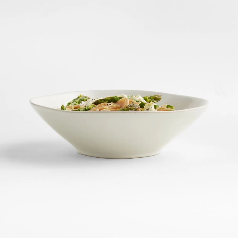 Marin White Stoneware Pasta Bowl
