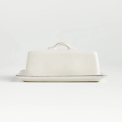 Marin White Covered Butter Dish