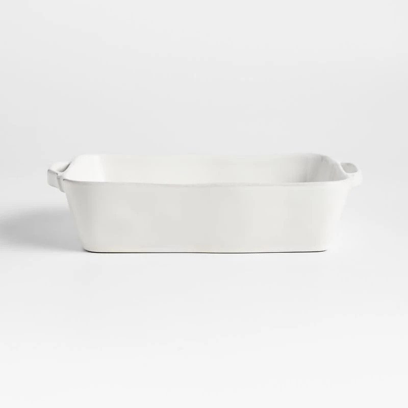Marin 12"x 8.5" White Stoneware Medium Baker with Handles