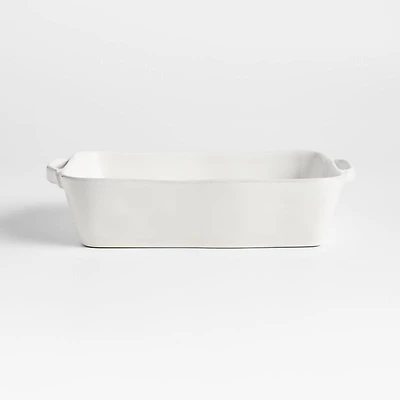 Marin 12"x 8.5" White Stoneware Medium Baker with Handles