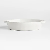Marin 10"x13.75" White Oval Baker with Handles