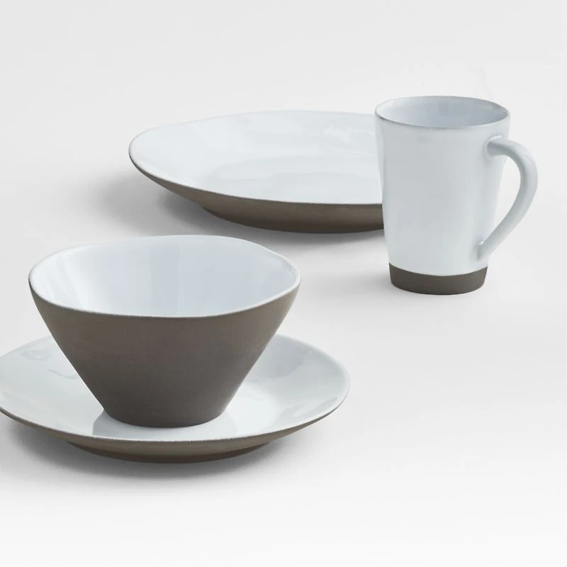 Marin White Recycled Salad Plates, Set of 8