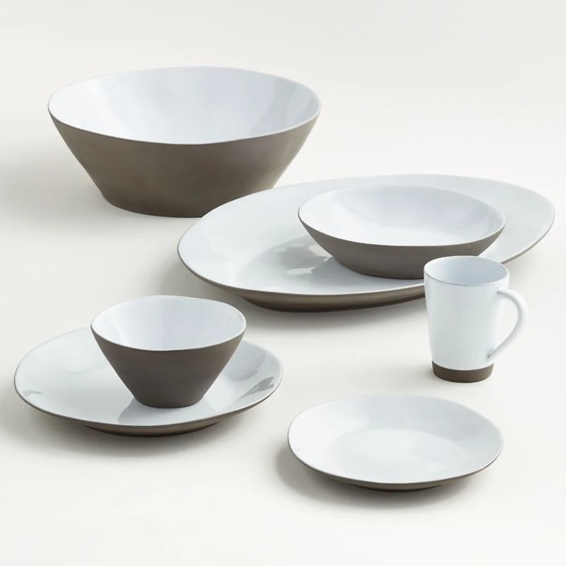 Marin White Recycled Stoneware Large Platter
