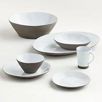 Marin White Recycled Stoneware Large Platter