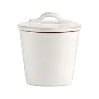 Marin White Stoneware Sugar Bowl with Lid