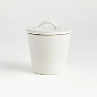Marin White Stoneware Sugar Bowl with Lid