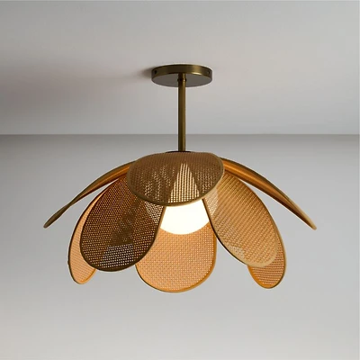 Marisol Rattan Kids Flush Mount Ceiling Light