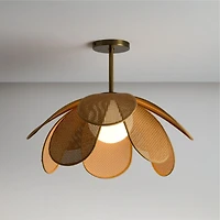 Marisol Rattan Kids Flush Mount Ceiling Light