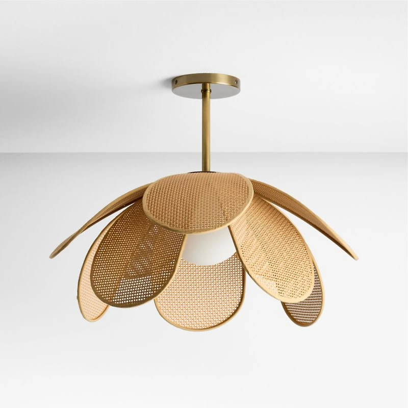 Marisol Rattan Kids Flush Mount Ceiling Light