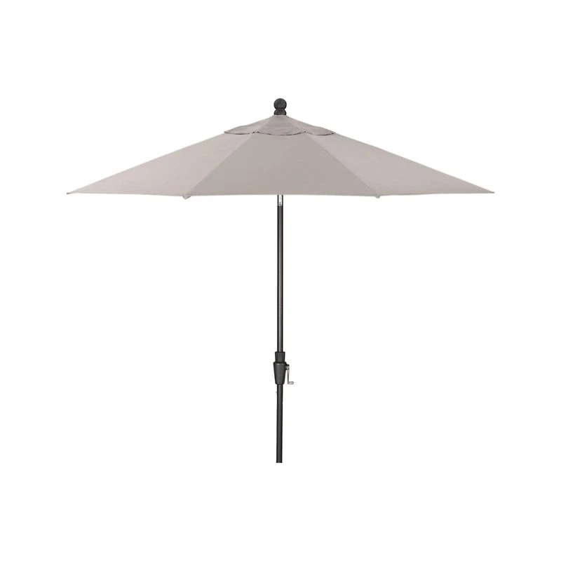 9' Round Sunbrella ® Silver Outdoor Patio Umbrella with Tilt Black Frame