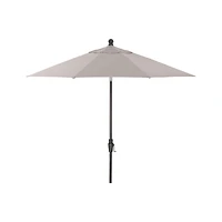9' Round Sunbrella ® Silver Outdoor Patio Umbrella with Tilt Black Frame