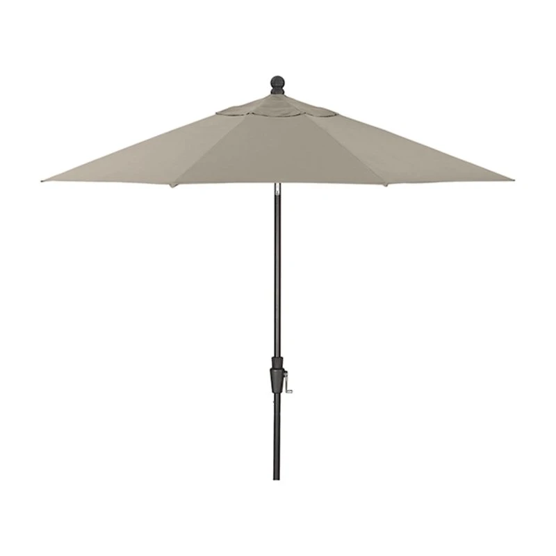 9' Round Sunbrella ® Stone Outdoor Patio Umbrella with Tilt Black Frame