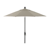 9' Round Sunbrella ® Stone Outdoor Patio Umbrella with Tilt Black Frame