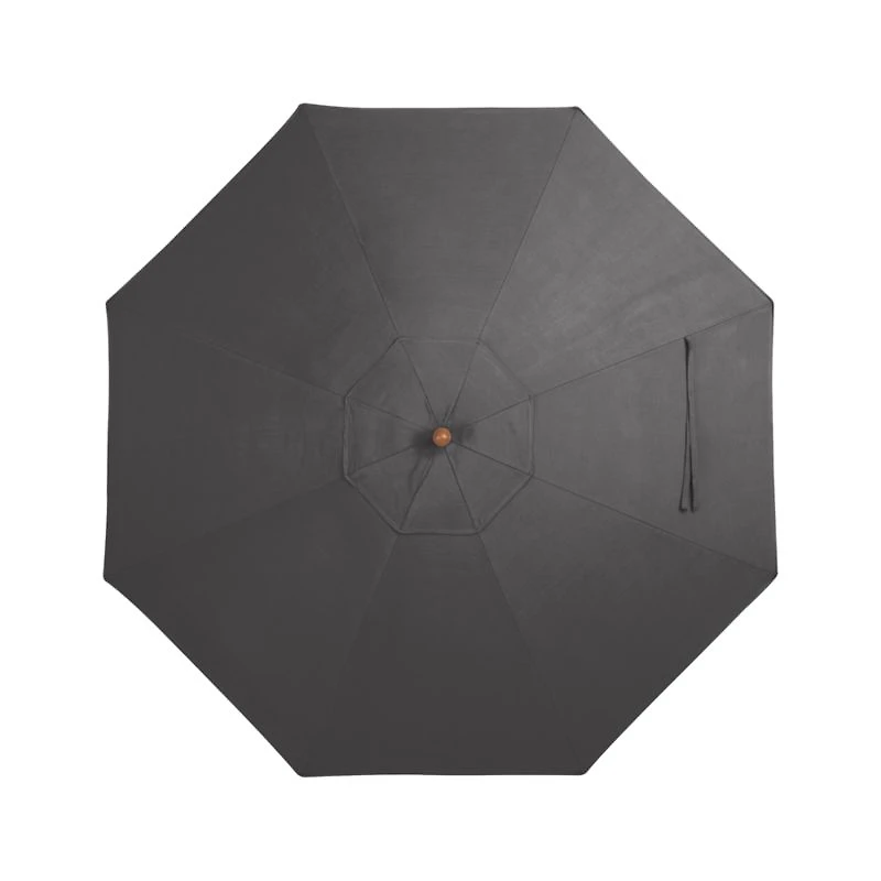9' Round Sunbrella ® Charcoal Outdoor Patio Umbrella with Eucalyptus Frame