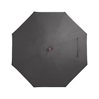 9' Round Sunbrella ® Charcoal Outdoor Patio Umbrella with Eucalyptus Frame