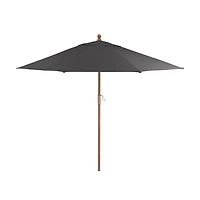 9' Round Sunbrella ® Charcoal Outdoor Patio Umbrella with Eucalyptus Frame