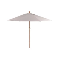 9' Round Sunbrella ® Silver Outdoor Patio Umbrella with Eucalyptus Frame