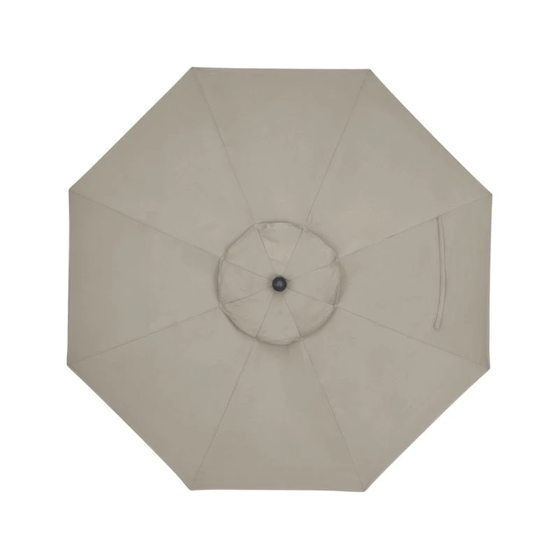 9' Round Sunbrella ® Stone Outdoor Patio Umbrella with Tilt Black Frame