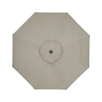 9' Round Sunbrella ® Stone Outdoor Patio Umbrella with Tilt Black Frame